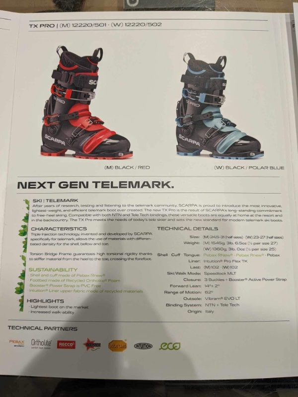 Scarpa telemark hotsell boots 2020