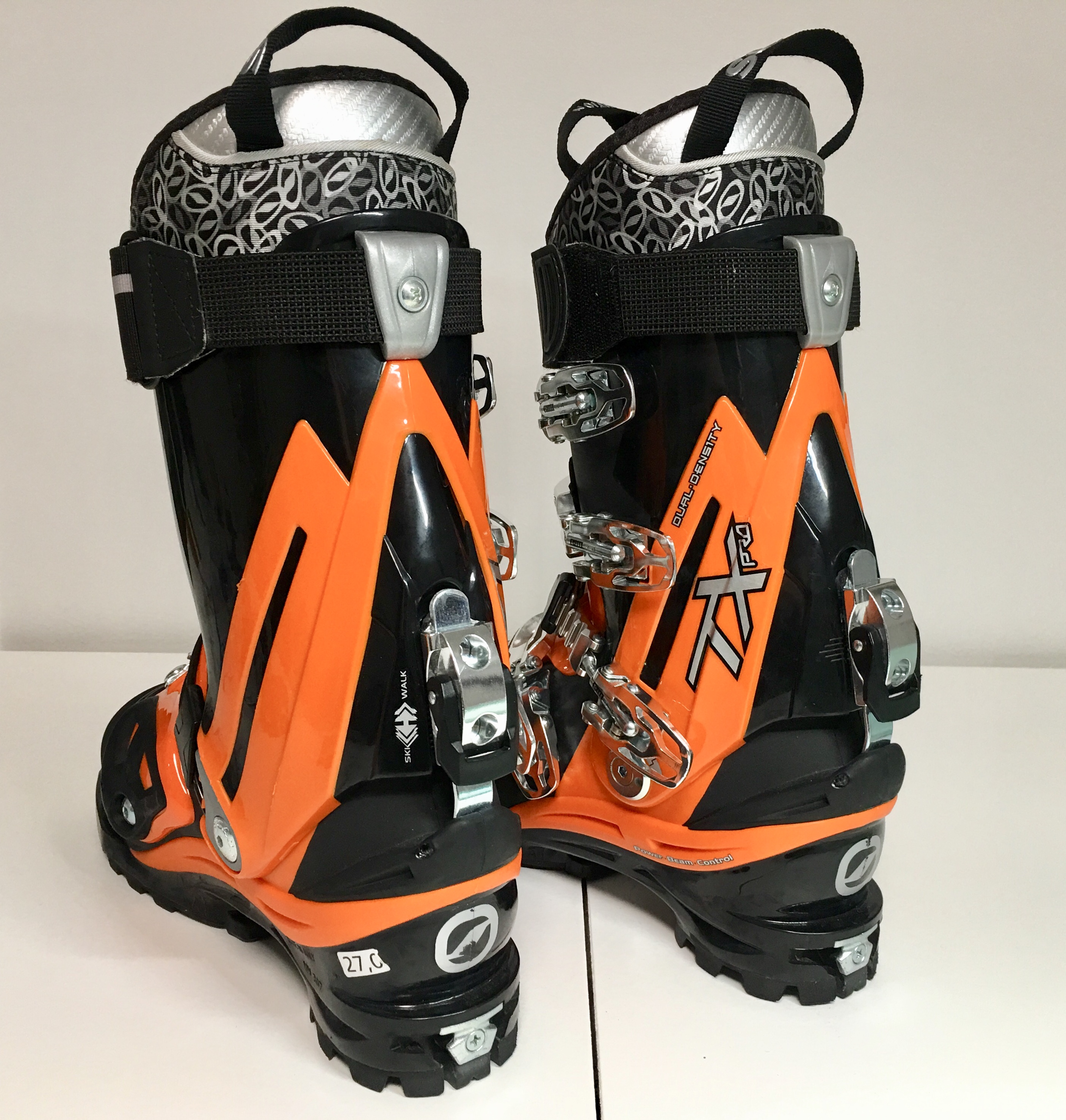 SOLD FS Scarpa TX Pro NTN 27.0 Telemark Boot MINT Black and Orange Telemark Talk Telemark Tips Forum